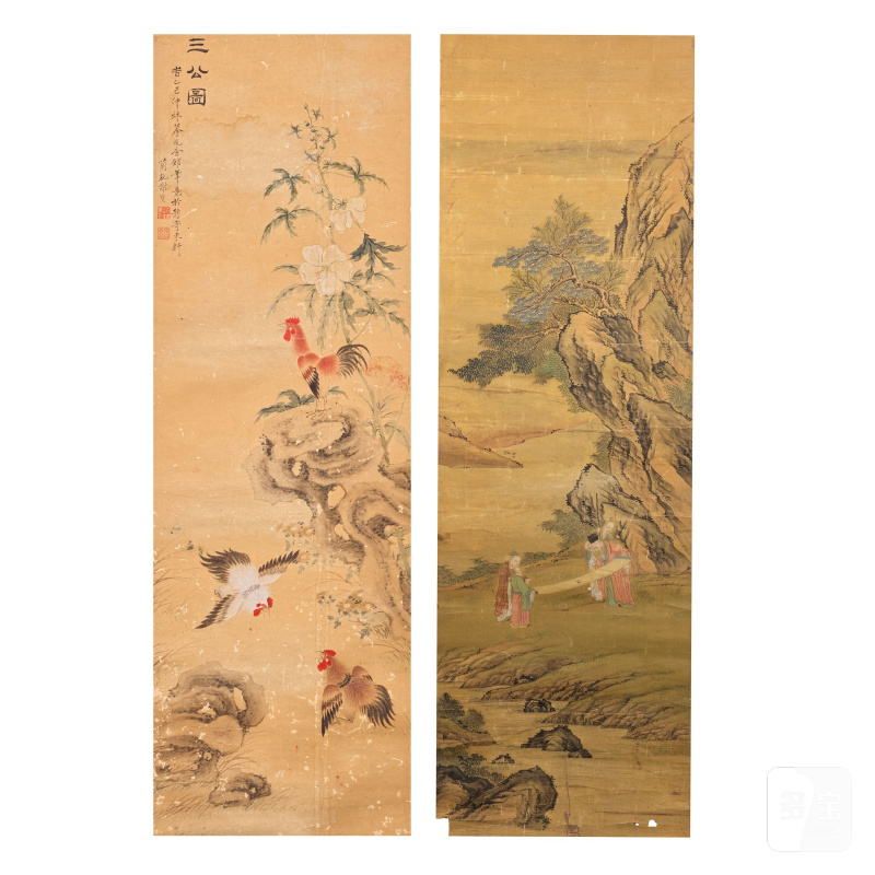 謝寶 三公圖 設色紙本 立軸 一九零五年 | XIE BAO; ZHENG WEIYIN - 图7